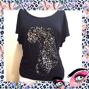 **BOGO**  Black Sequin Top